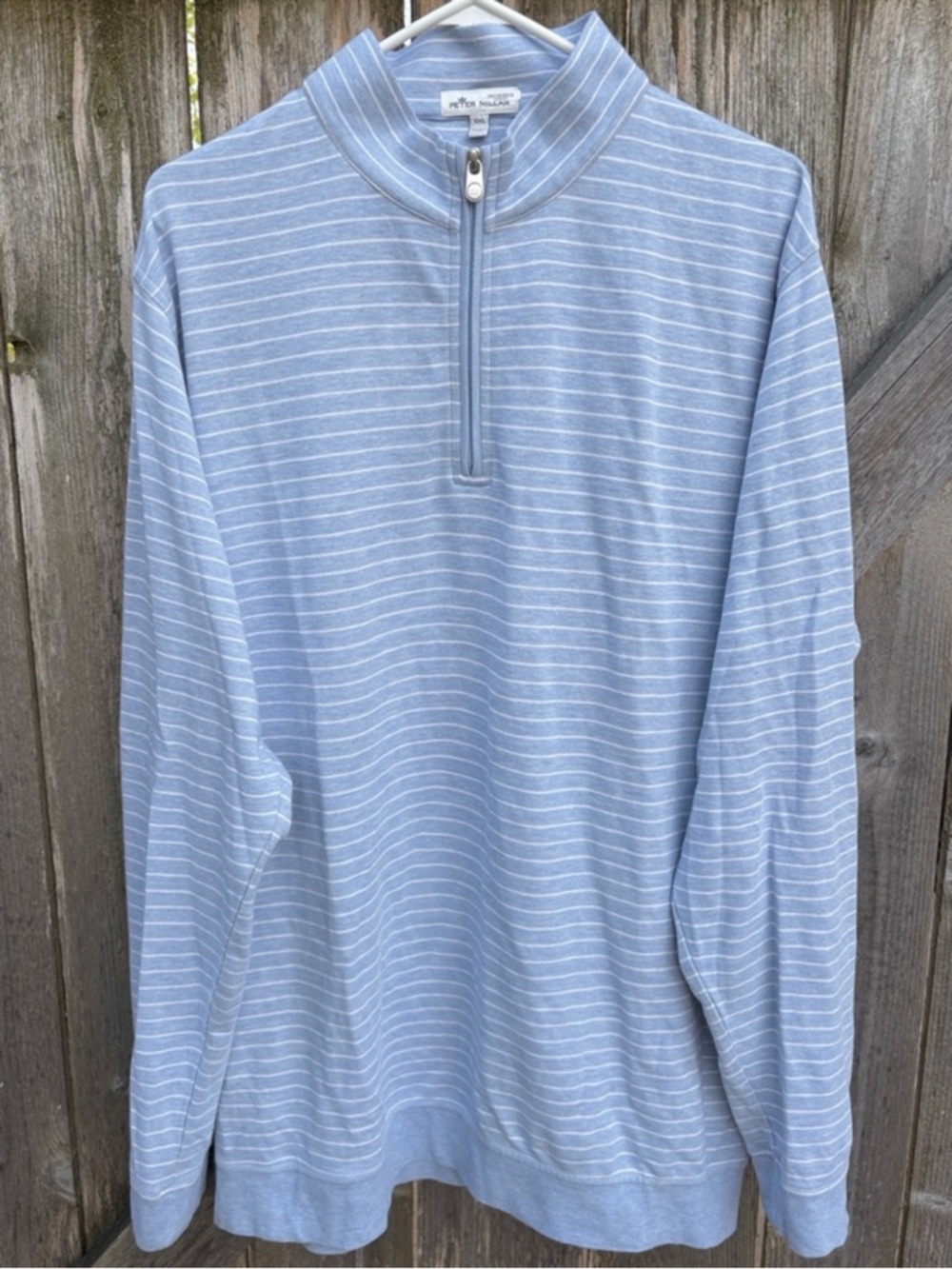 Peter Miller Striped Quarter Zip Sweatshirt Sweater Blue White Size XXL EUC